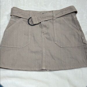 SO Women's Mini Skirt with Belt - Taupe